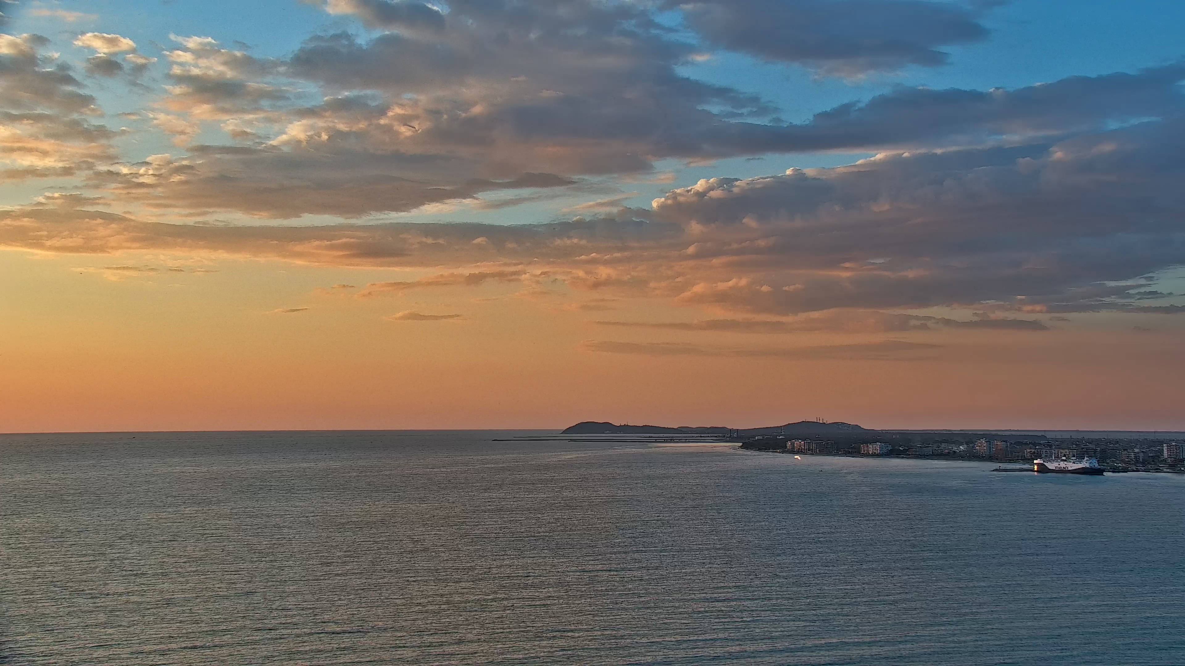 Wide sea and port view